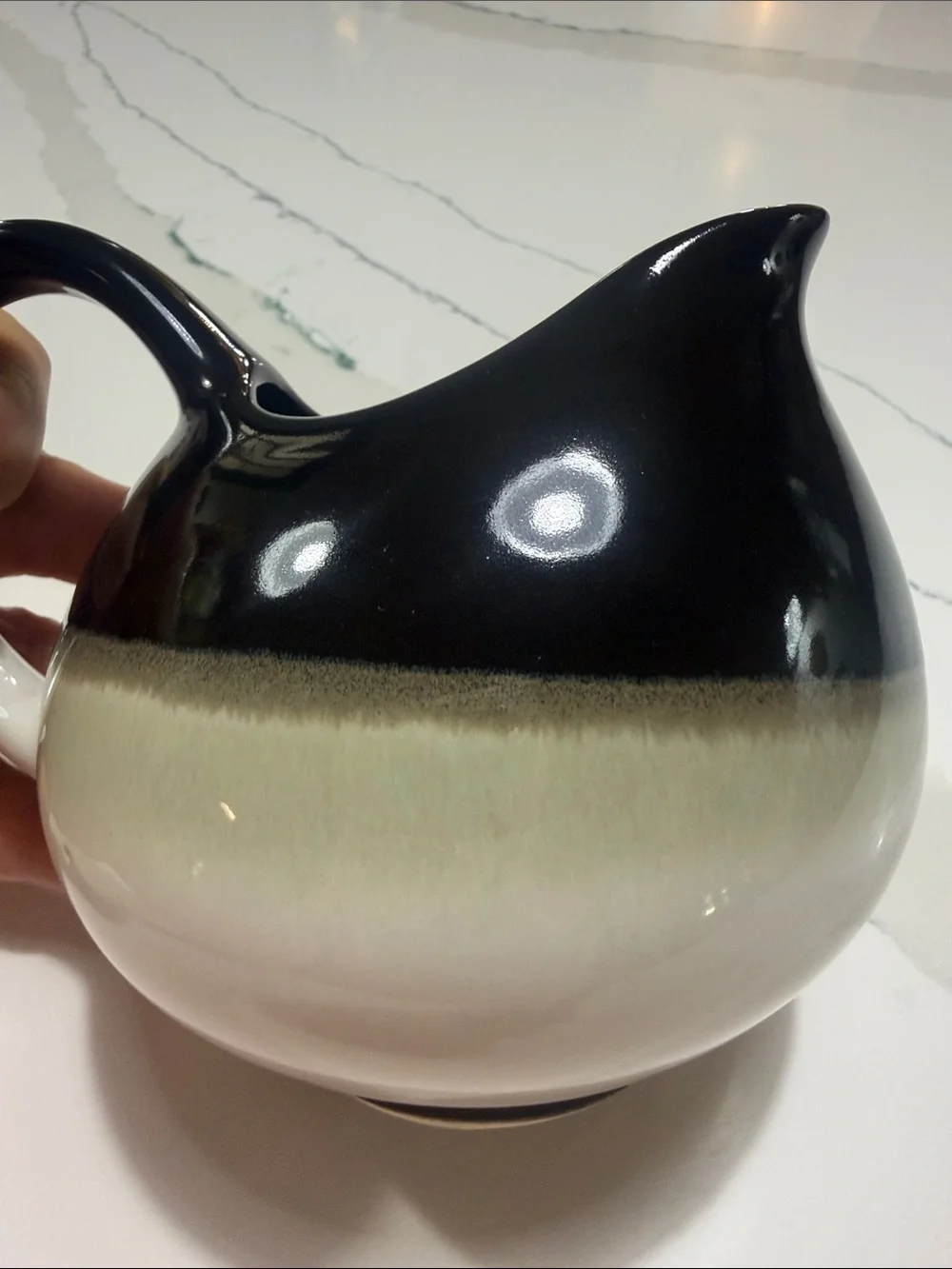 Sango Black to White Ombre Ceramic Pitcher
